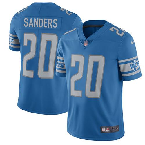 Nike Lions #20 Barry Sanders Blue Team Color Men's Stitched NFL Limited Jersey