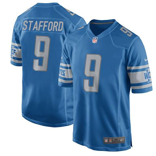 Nike Lions #9 Matthew Stafford Blue Team Color Men's Stitched NFL Game Jersey