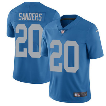 Nike Lions #20 Barry Sanders Blue Throwback Men's Stitched NFL Limited Jersey