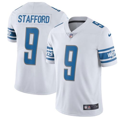 Nike Lions #9 Matthew Stafford White Men's Stitched NFL Limited Jersey