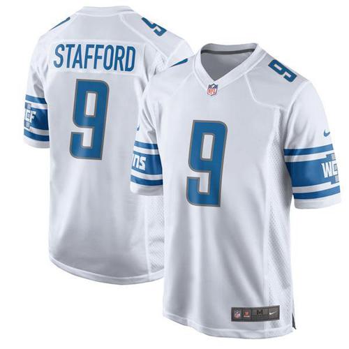 Nike Lions #9 Matthew Stafford White Men's Stitched NFL Game Jersey