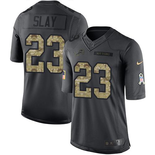 Nike Lions #23 Darius Slay Black Men's Stitched NFL Limited 2016 Salute To Service Jersey