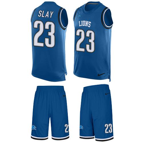 Nike Lions #23 Darius Slay Blue Team Color Men's Stitched NFL Limited Tank Top Suit Jersey