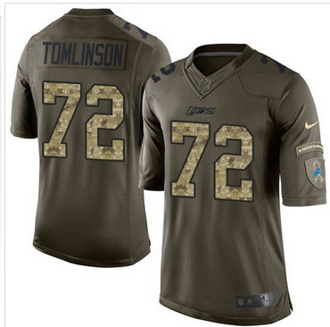 Nike Detroit Lions #72 Laken Tomlinson Green Men's Stitched NFL Limited Salute To Service Jersey