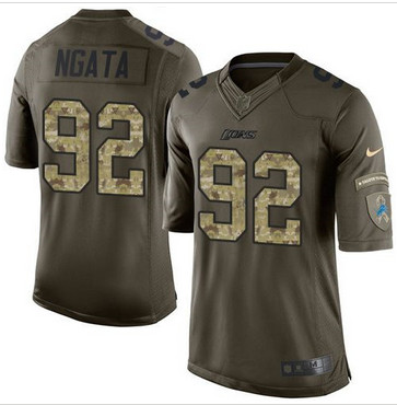 Nike Detroit Lions #92 Haloti Ngata Green Men's Stitched NFL Limited Salute To Service Jersey