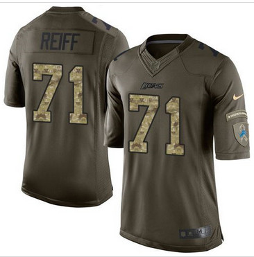 Nike Detroit Lions #71 Riley Reiff Green Men's Stitched NFL Limited Salute To Service Jersey