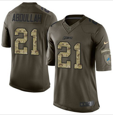 Nike Detroit Lions #21 Ameer Abdullah Green Men's Stitched NFL Limited Salute to Service Jersey