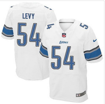 Nike Detroit Lions #54 DeAndre Levy White Men''s Stitched NFL Elite Jersey