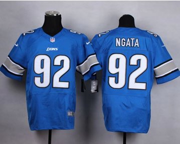 New Detroit Lions #92 Haloti Ngata Blue Team Color Men's Stitched NFL Elite Jersey