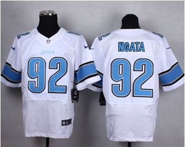 New Detroit Lions #92 Haloti Ngata White Men's Stitched NFL Elite Jersey