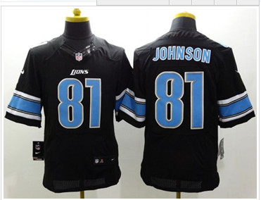 NEW Detroit Lions #81 Calvin Johnson Black Alternate NFL Elite Jersey