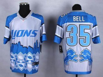 Nike Detroit Lions #35 Joique Bell Blue NFL Elite Noble Fashion Jersey