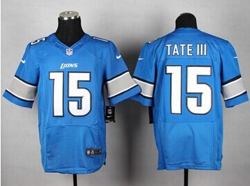 New Detroit Lions #15 Golden Tate III Blue Team Color NFL Elite Jersey