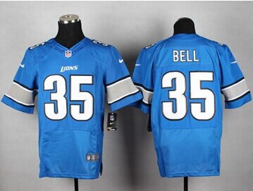 New Detroit Lions #35 Joique Bell Blue Team Color NFL Elite Jersey