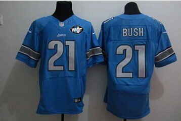 NEW Lions #21 Reggie Bush Blue Team Color With WCF Patch Jersey