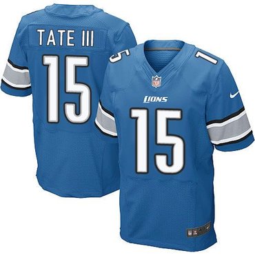 2014 NFL Draft NFL Detroit Lions #15 Golden Tate III Team Color Blue Elite Jersey