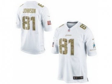 NEW Detroit Lions #81 Calvin Johnson White Jerseys(game USA)