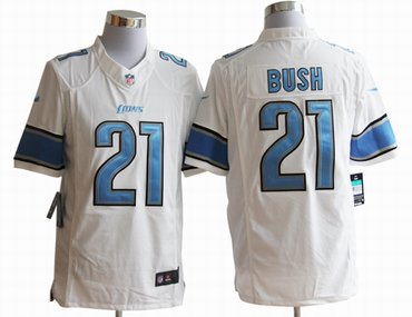 NEW NFL Detroit Lions 21 Reggie Bush White Jerseys (Limited)