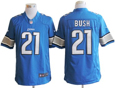 NEW NFL Detroit Lions 21 Reggie Bush Blue Jerseys (Limited)