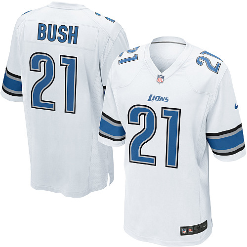 NEW NFL Detroit Lions 21 Reggie Bush White Jerseys (Game)