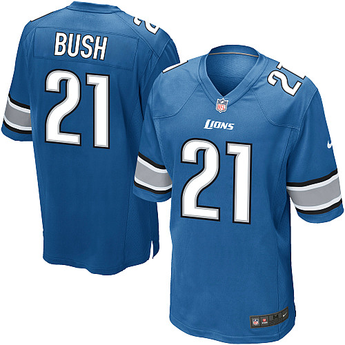 NEW NFL Detroit Lions 21 Reggie Bush Blue Jerseys (Game)