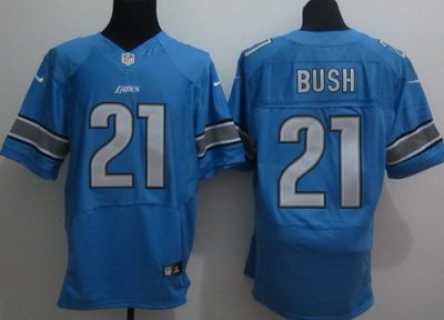 NEW NFL Detroit Lions 21 Reggie Bush Blue Jerseys (Elite)