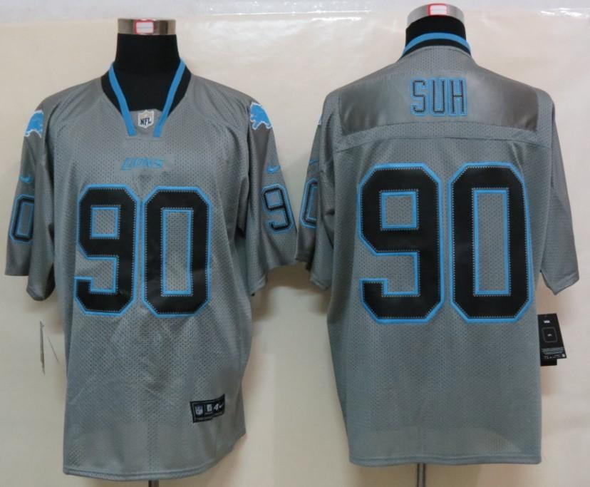 NEW NFL Detroit Lions 90 Ndamukong Suh Lights Out Grey Jerseys(Elite)