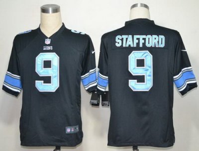 2012 NEW NFL Detroit Lions 9 Matthew Stafford Black Jerseys (Game)