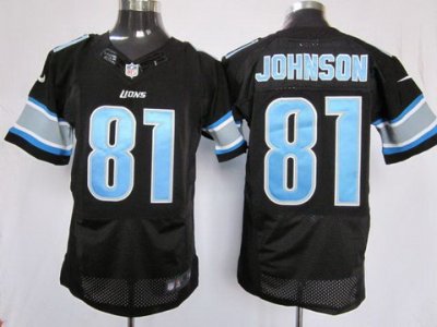 2012 NEW NFL Detroit Lions 81 Calvin Johnson Black Jerseys (Elite)