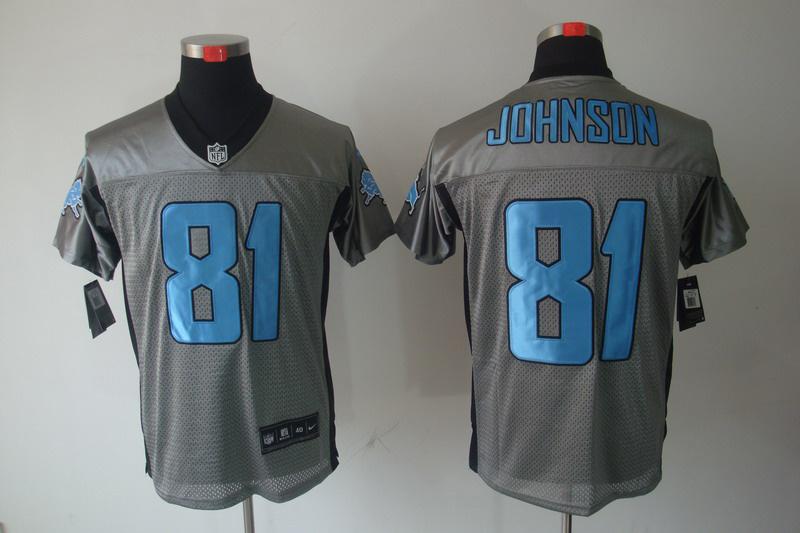 2012 NEW NFL Detroit Lions 81 Calvin Johnson Grey Shadow Jerseys