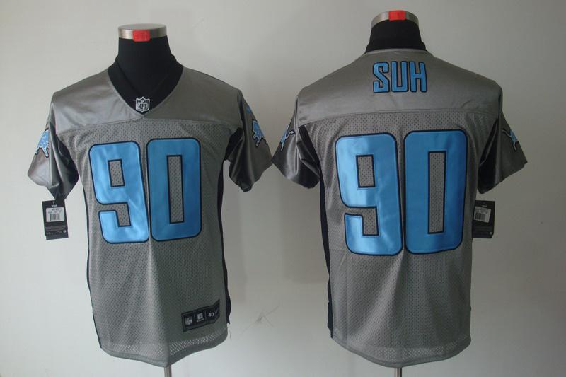 2012 NEW NFL Detroit Lions 90 Ndamukong Suh Grey Shadow Jerseys