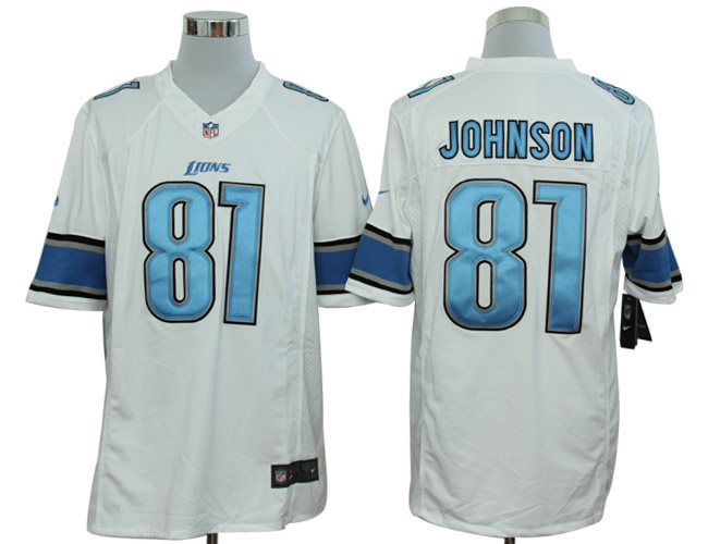 2012 NEW NFL Detroit Lions 81 Calvin Johnson White Jerseys (Limited)