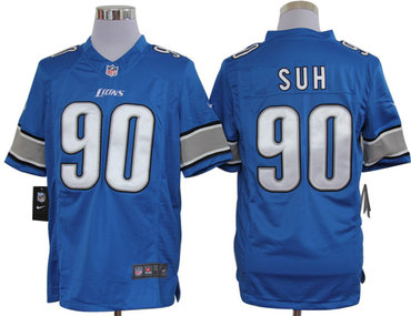 2012 NEW NFL Detroit Lions 90 Ndamukong Suh Blue Jerseys (Limited)