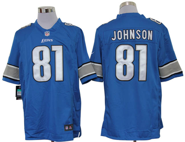 2012 NEW NFL Detroit Lions 81 Calvin Johnson Blue Jerseys (Limited)