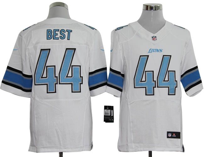 2012 NEW NFL Detroit Lions 44 Jahvid Best White Jerseys (Elite)