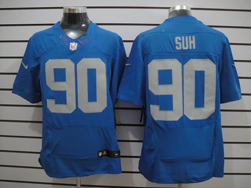 2012 NEW NFL Detroit Lions 90 Ndamukong Suh Blue Colors Alternate Jerseys(Elite)