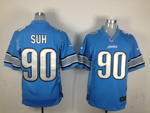 2012 NEW nfl detroit lions 90 ndamukong suh blue jerseys (game)