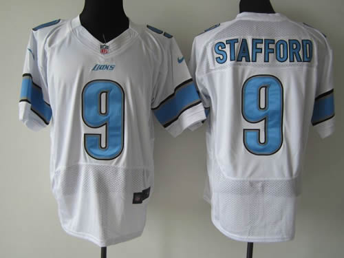 2012 NEW NFL Detroit Lions 9 Matthew Stafford White Jerseys (Elite)