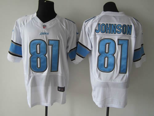 2012 NEW NFL Detroit Lions 81 Calvin Johnson White Jerseys (Elite)