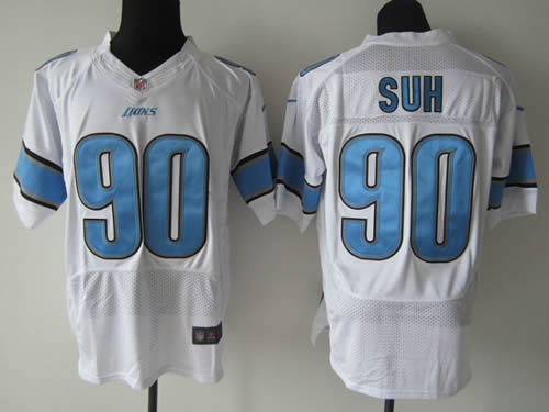 2012 NEW NFL Detroit Lions 90 Ndamukong Suh White Jerseys (Elite)