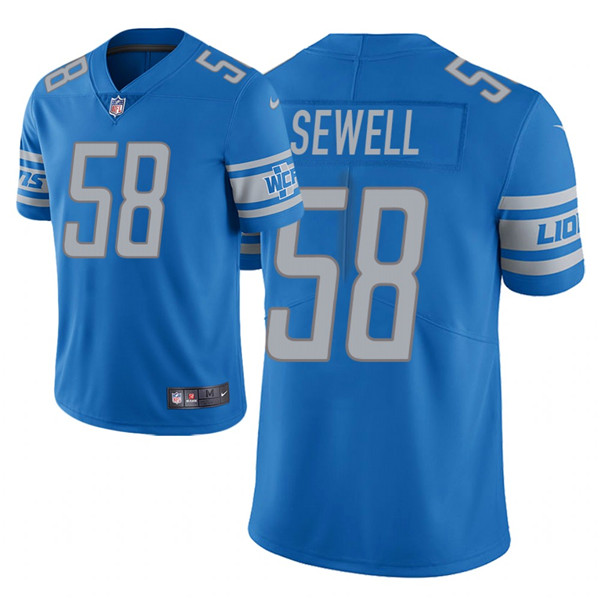 Men's Lions #58 Penei Sewell 2021 NFL Draft Vapor Limited Jersey - Light Blue