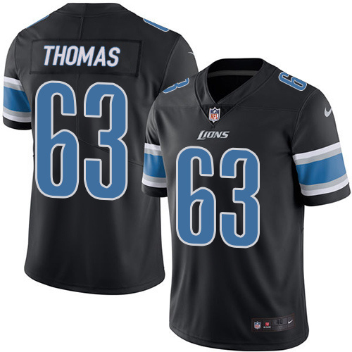 Nike Lions 63 Thomas Brandon Black Color Rush Limited Jersey