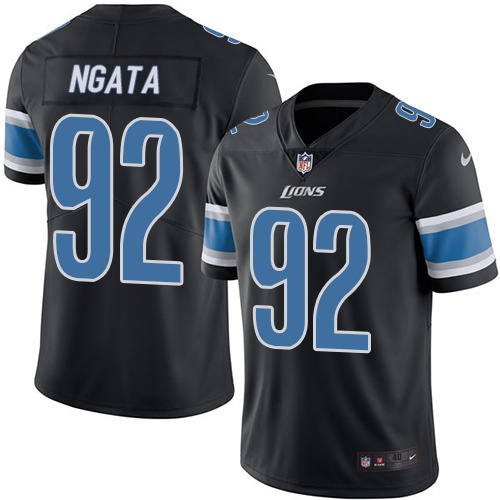 Nike Lions 92 Ngata Haloti Black Color Rush Limited Jersey