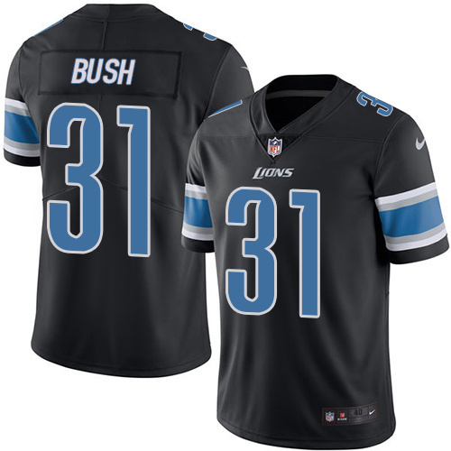 Nike Lions 31 Hayden DJ Black Color Rush Limited Jersey