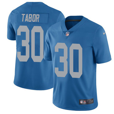 Nike Lions #30 Teez Tabor Blue Throwback Men's Stitched NFL Vapor Untouchable Limited Jersey