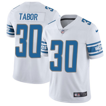 Nike Lions #30 Teez Tabor White Men's Stitched NFL Vapor Untouchable Limited Jersey