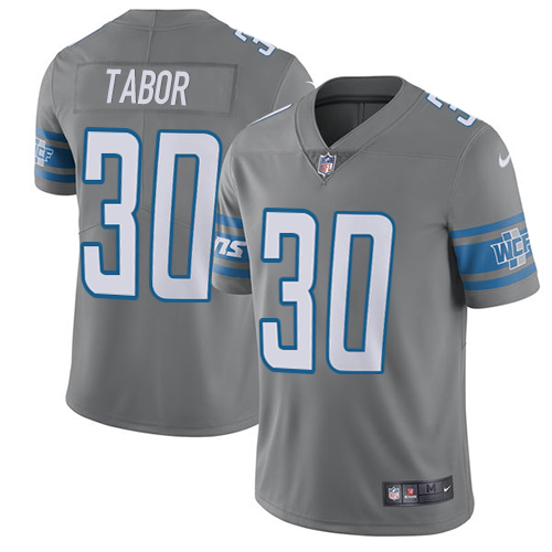 Nike Lions #30 Teez Tabor Gray Men's Stitched NFL Limited Rush Jersey