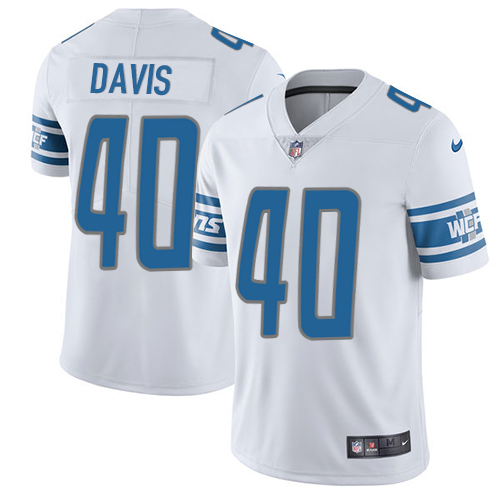 Nike Lions #40 Jarrad Davis White Men's Stitched NFL Limited Jersey