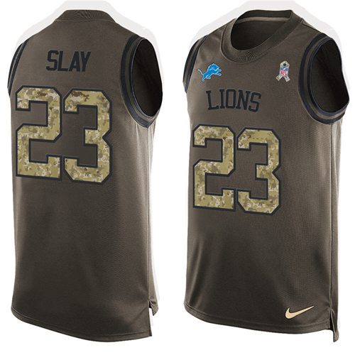 Nike Lions #23 Darius Slay Green Men's Stitched NFL Limited Salute To Service Tank Top Jersey