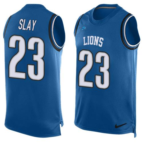 Nike Lions #23 Darius Slay Blue Team Color Men's Stitched NFL Limited Tank Top Jersey